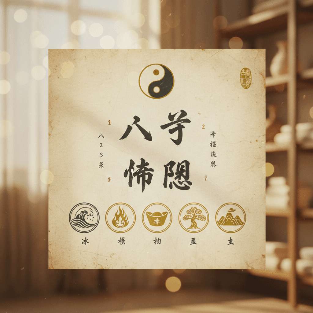 BaZi astrology symbols and chart