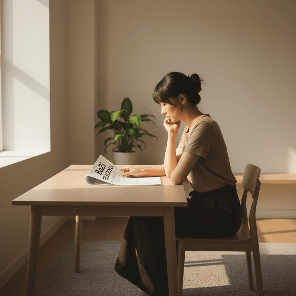 Person reading personalized BaZi insights